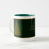 Elegant Green kerstboom-Mok Tweekleurige Koffiemok (Voorkant links)