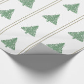 Elegant Green Kerstboom op witte cadeauverpakking Cadeaupapier (Hoek)