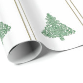Elegant Green Kerstboom op witte cadeauverpakking Cadeaupapier (Rol Hoek)