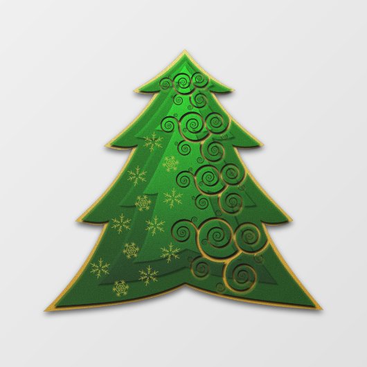 Elegant Green kerstboomraam Raamsticker (Vel)