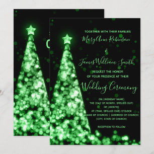 Elegant Green Kerstmis Tree Holiday Weddenschap Kaart