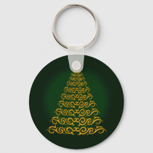 Elegant Green Kerstmis Tree-Sleutelhanger Sleutelhanger