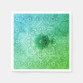 Elegant Green Lace Pattern Paper Napkins Servet