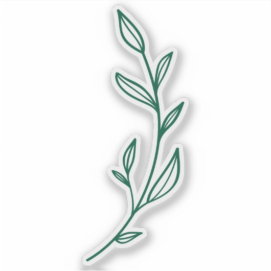 Elegant Green Leaf Sticker (Voorkant)