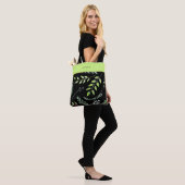 Elegant Green Leaves Pattern Classy Trendy Draagtas (Op model)