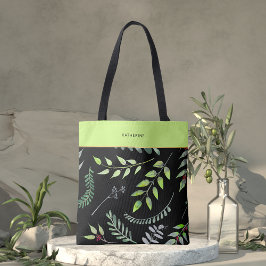 Elegant Green Leaves Pattern Classy Trendy Draagtas