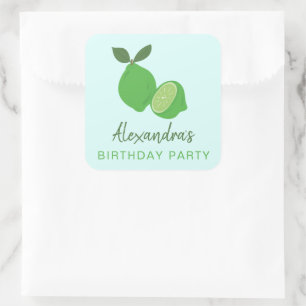 Elegant Green Limoen Party Vierkante Sticker