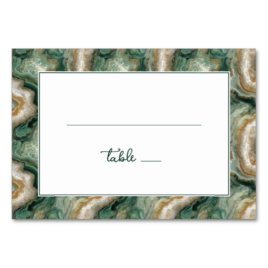 Elegant Green Marbled Waves Kaart (Voorkant)