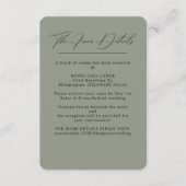 Élégant Green Mariage Détails Carte de boîtier (Devant)