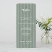 Elegant Green Menu Stripes (Debout devant)