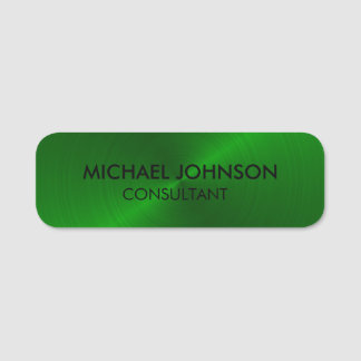 Elegant Green Metallic Professional Business Naamplaatje