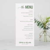 Elegant Green Minimalist Menu (Debout devant)