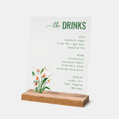 Elegant Green Minimalist Menu Sign (Angle)