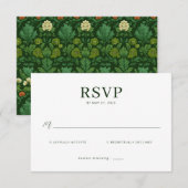 Elegant Green Minimalist RSVP (Devant / Derrière)