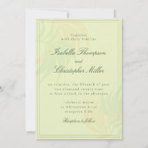 Elegant Green Palm Wedding Invitation