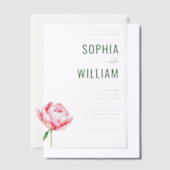 Elegant Green Peony Wedding Invitation (Compenser)