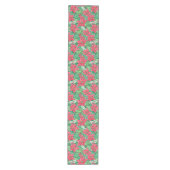 Elegant green pink preppy Christmas table runner Medium Tafelloper (Voorkant)