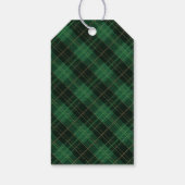 Elegant  Green Plaid Merry Christmas Personalized  Cadeaulabel (Achterkant)