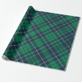 Elegant Green Plaid Pattern Cadeaupapier (Uitgerold)