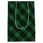 Elegant green plaid personalized  medium cadeauzakje (Achterkant)