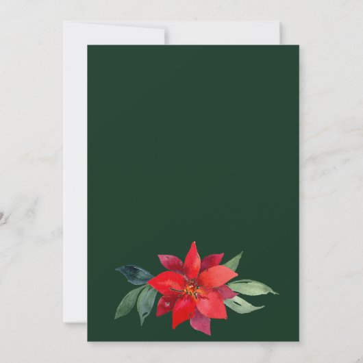 Elegant Green Red KerstFloral Vrijgezellenfeest Kaart (Achterkant)