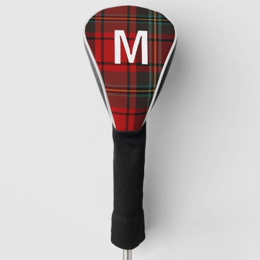 Elegant green & red tartan plaid Personalized Golfheadcover (Voorkant)