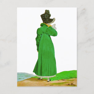  Elegant Green Regency Mode Tekening Briefkaart