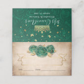 Elegant Green Roos Gold Parchment Folched Table (Buitenkant ongevouwen)