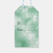Elegant Green Roze kerstboomschilderpatroon Cadeaulabel (Achterkant)