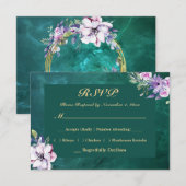 Elegant Green RSVP Kaartje (Voorkant / Achterkant)