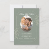 Elegant Green Save The Date Wedding Kaart (Voorkant)