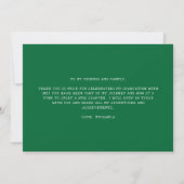 Elegant Green Script Typography Math Graduation Bedankkaart (Achterkant)