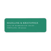 Elegant Green Serif Return Address Label (Voorkant)
