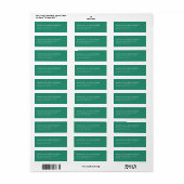Elegant Green Serif Return Address Label (Full Sheet)