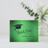 Elegant Green Silver Dank u Afstuderen Briefkaart (Staand voorkant)