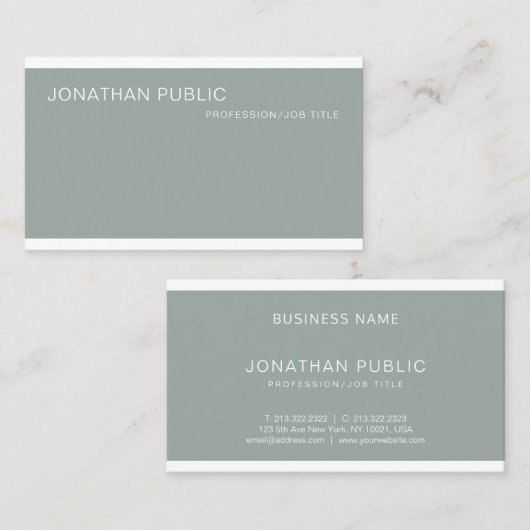 Elegant Green Simple Plain Luxury Professional Visitekaartje (Voorkant / Achterkant)