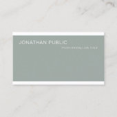 Elegant Green Simple Plain Luxury Professional Visitekaartje (Voorkant)