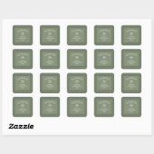 Elegant Green Snowflake Pattern Border Vierkante Sticker (Vel)