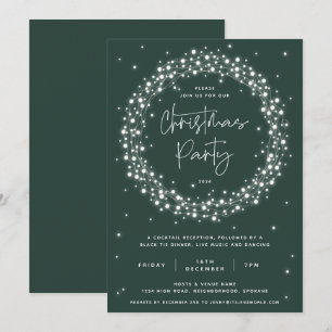 Elegant Green Sparking Lights kerstfeest Kaart