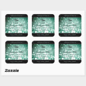 Elegant Green Sparkle Glitter Logo Product Labels (Vel)