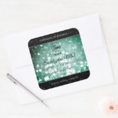 Elegant Green Sparkle Glitter Logo Product Labels (Envelop)