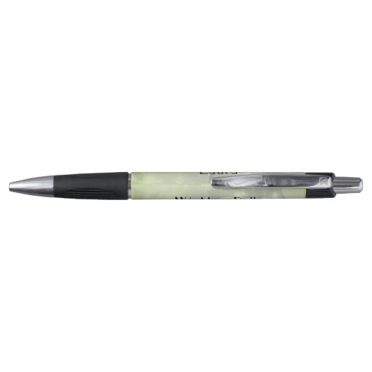 Elegant Green Sparkle personalized Weddenschap Bel Pen (Achterkant)