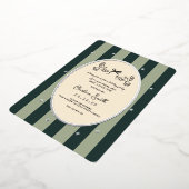 Élégant Green Striped Holiday Party Invitation (Rotation)