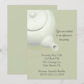 Elegant Green Tea Party Invitation Kaart (Voorkant / Achterkant)