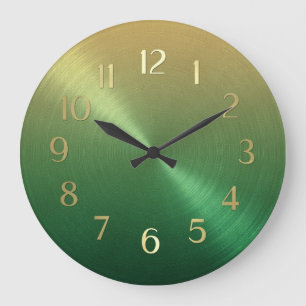 Elegant Green to Gold Ombre Gradient Grote Klok