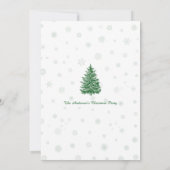 Elegant Green Vintage Christmas Party Kaart (Achterkant)
