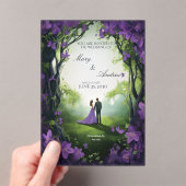 Elegant Green & Violet Acrylic Wedding Invitation (In situ (ordinateur de poche))