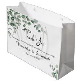 Elegant Green Waterverf Eucalyptus Wedding Groot Cadeauzakje (Achterkant Gekanteld)