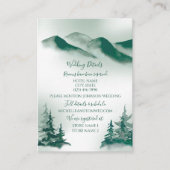 Elegant Green Waterverf Mountain Forest Rustic Informatiekaartje (Voorkant)