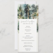 Elegant Green Waterverf Woodland Forest Programme Kaart (Voorkant)